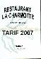 menus du restaurant : RESTAURANT LA CHARMOTTE