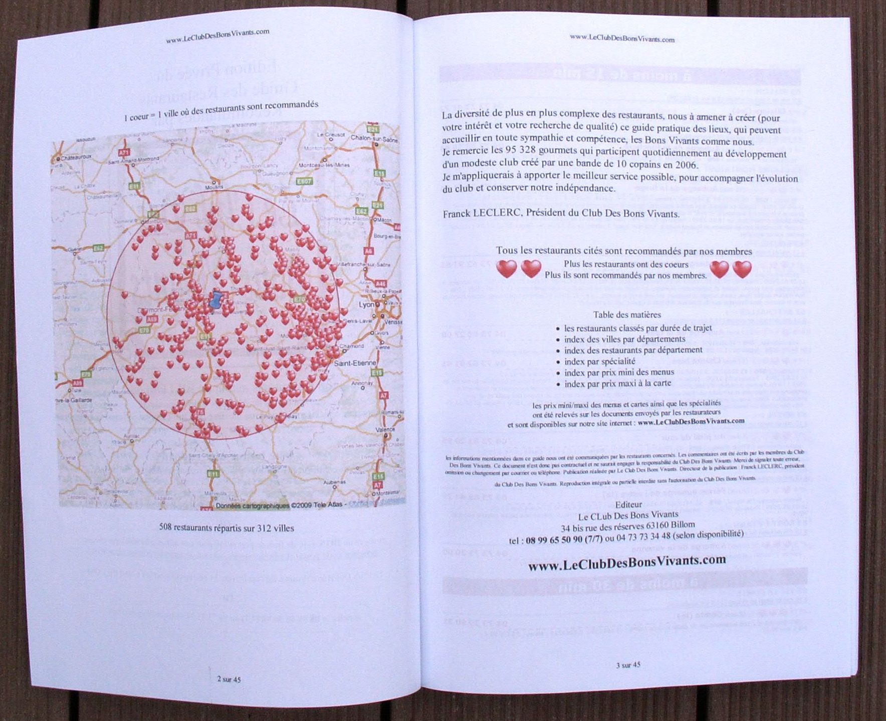 Le Club Des Bons Vivants Edition Priv�e le sommaire