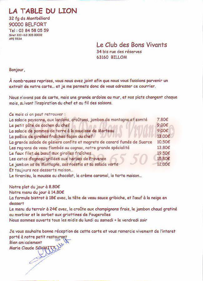 Restaurant La Table Du Lion Carte Et Menus Restaurant La Table Du Lion Carte Et Menus
