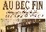 menus du restaurant : AU BEC FIN page 01