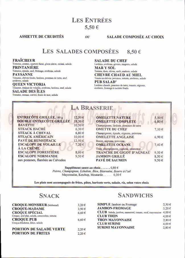 Restaurant Au Bureau Carte Et Menus