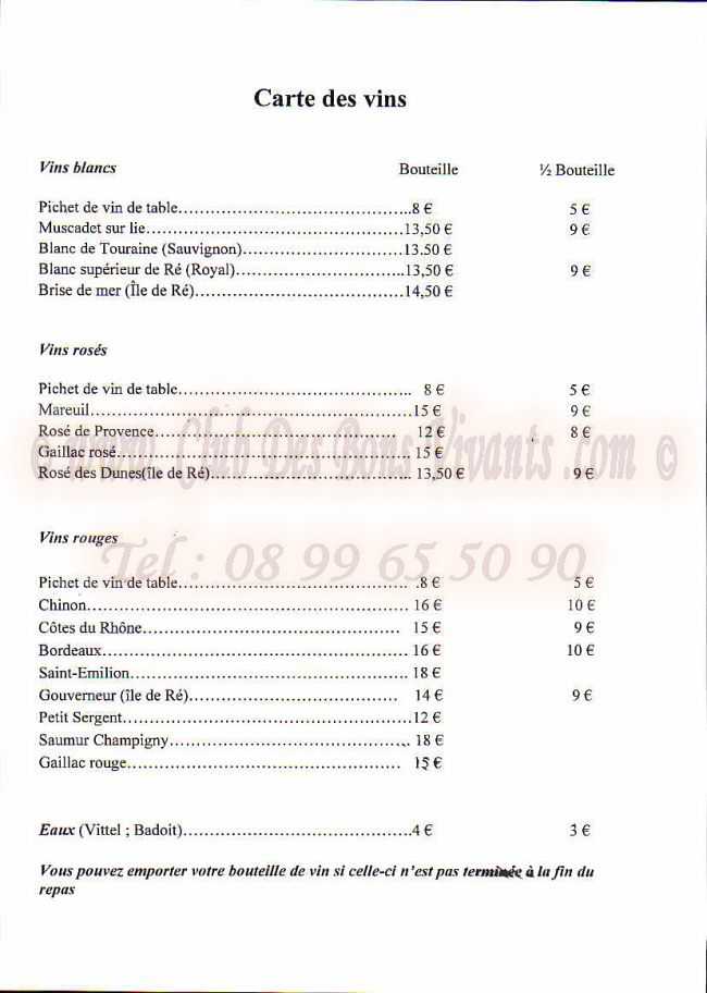 Restaurant Restaurant Le Re Galet Carte Et Menus