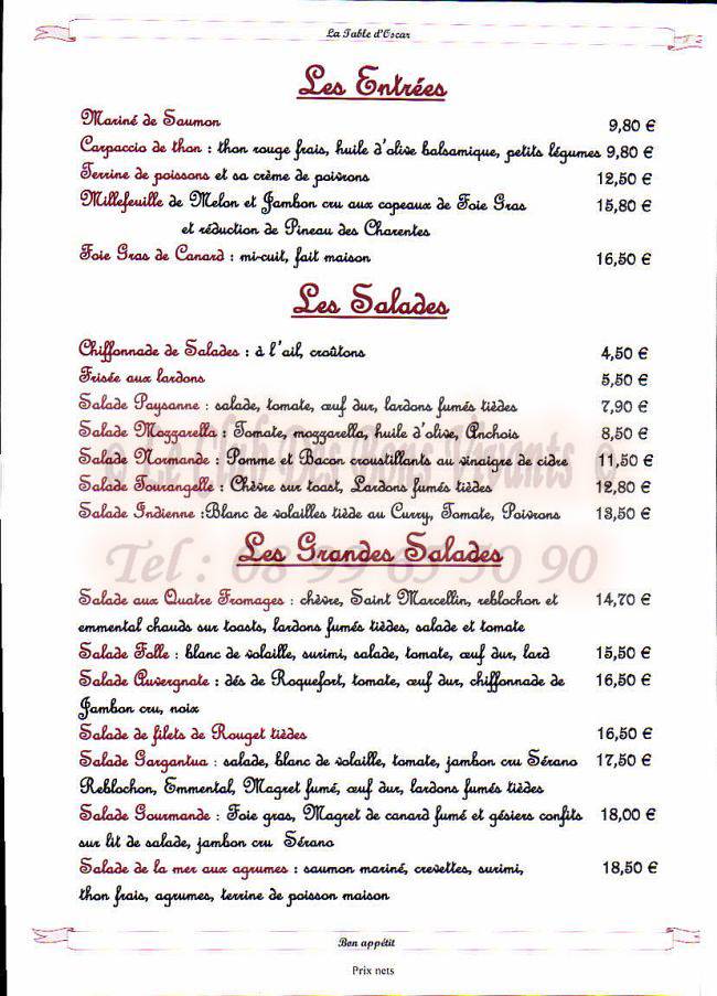 Restaurant Salle A Manger Carte Et Menus